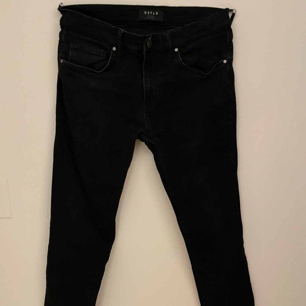 DSTLD Men's Skinny Jeans Jet Black Size 32x30 - Picture 6 of 6